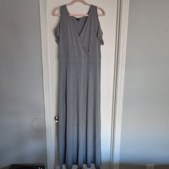 torrid Dresses & Skirts - Torrid Gray Cold-Shoulder Wrap Maxi Dress